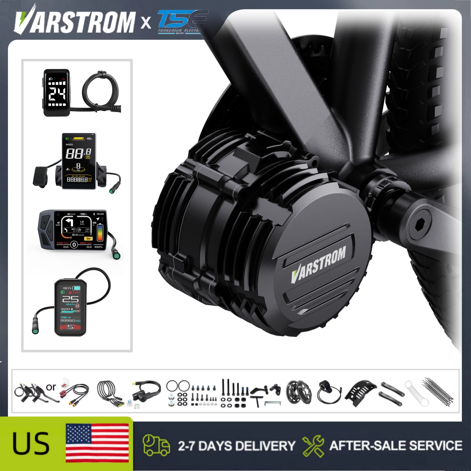 Mid Drive Conversion Kit 1000W - [USA Stock] Tongsheng TSDZ16 48V 1000W