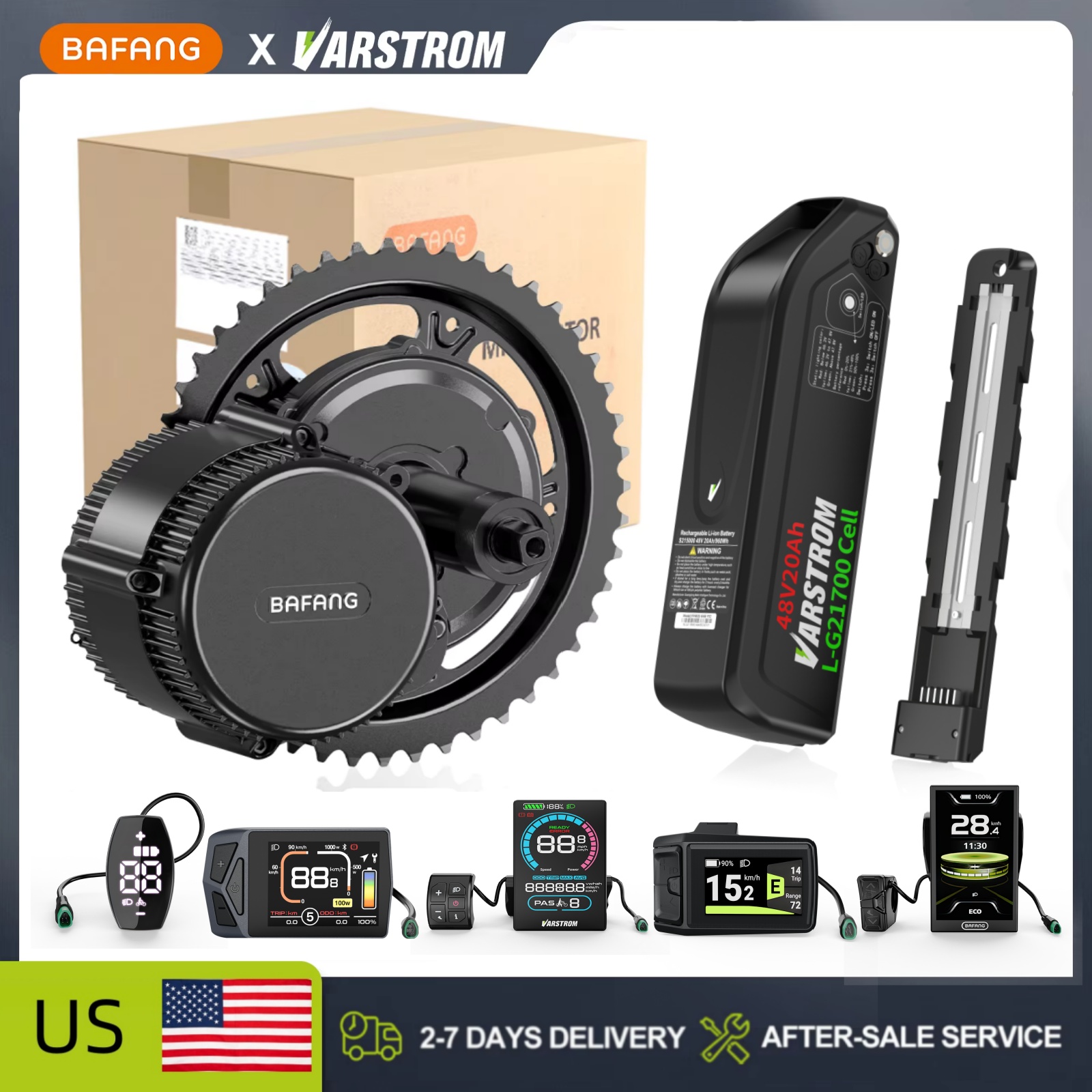 [US Stock] Bafang 48V middenmo - Side Hung Mid Drive Motor Kit recensie en prijs